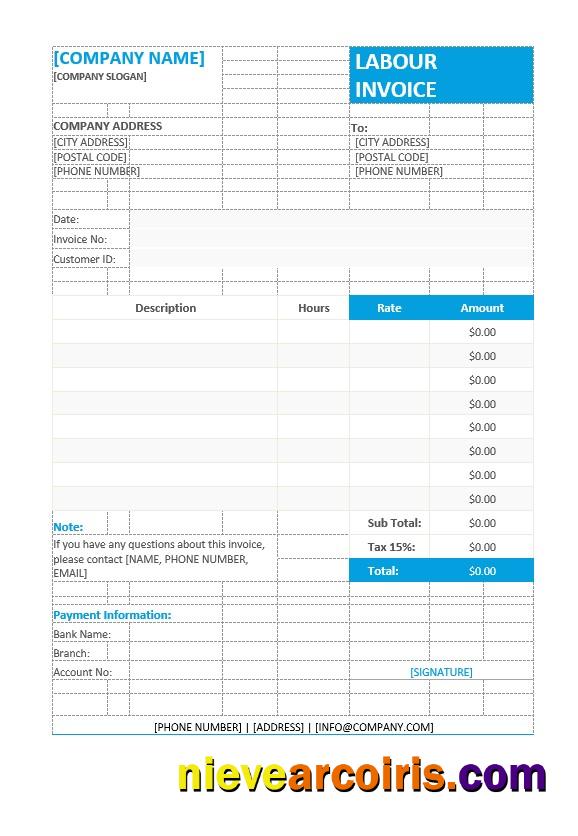 Labour Invoice Format